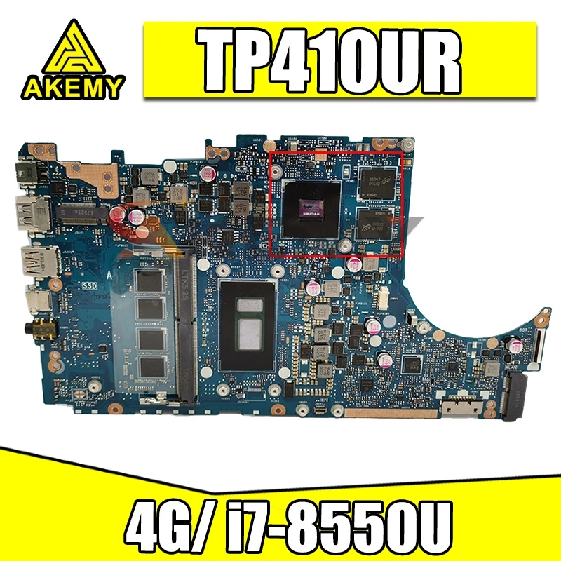 Материнская плата Akemy TP410UR 4G/ i7-8550U для ноутбука ASUS VivoBook Flip 14 TP410UR TP410UF TP410UQ TP410U
Материнская плата Akemy TP410UR 4G/ i7-8550U для ноутбука ASUS VivoBook Flip 14 TP410UR TP410UF TP410UQ TP410U