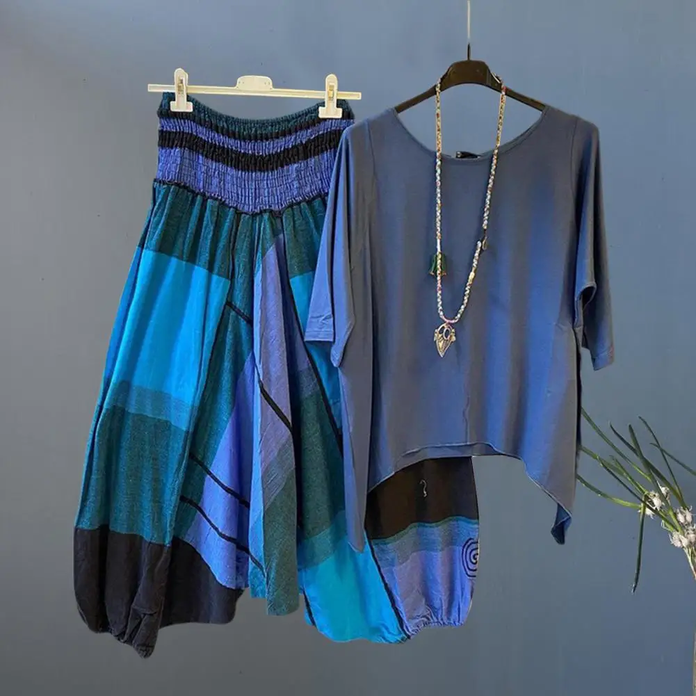 1 комплект, женская блузка и брюки с принтом
1 комплект, женская блузка и брюки с принтом