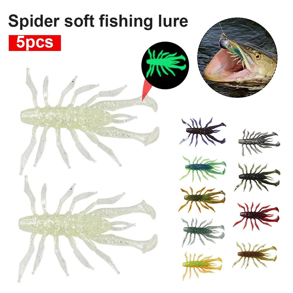 5pcs Spider Soft Bait Luminous Silicone Fishing Lure Artificial Soft Bait Bass Trout Fishing Lure Tackle Accessories 7cm 6.1g
5pcs Spider Soft Bait Luminous Silicone Fishing Lure Artificial Soft Bait Bass Trout Fishing Lure Tackle Accessories 7cm 6.1g