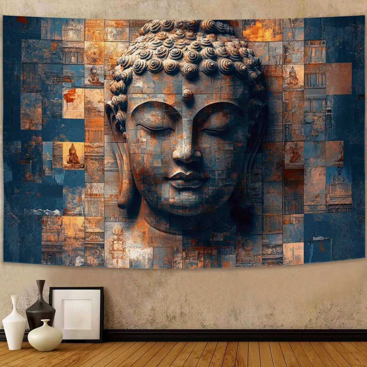 Гобелен Голова Будды, полиэстер, 100х70 см 
Гобелен Голова Будды, полиэстер, 100х70 см