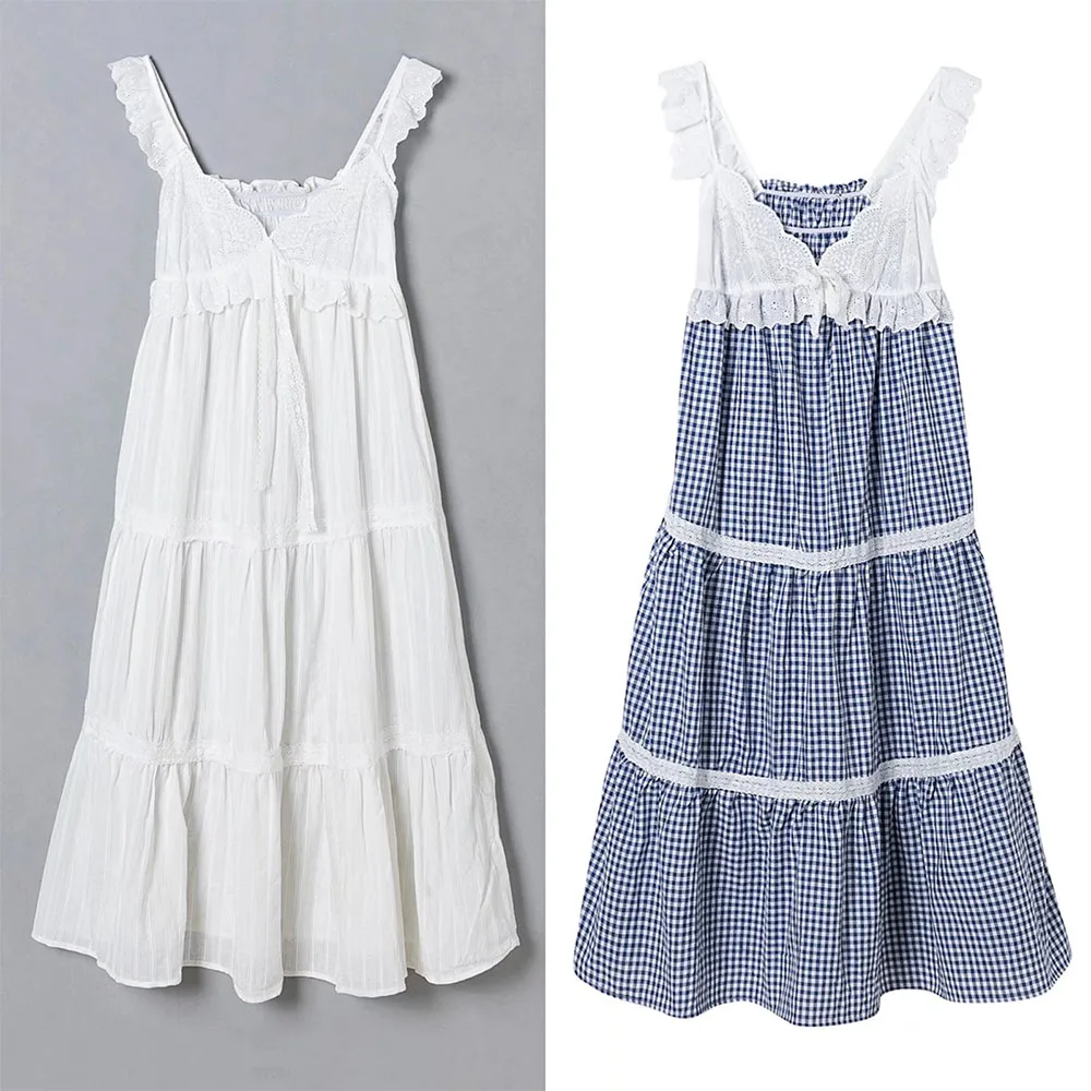 2022 women's summer new embroidered ruffle dress layered pleated suspenders V-neck loose high waist skirt
2022 women's summer new embroidered ruffle dress layered pleated suspenders V-neck loose high waist skirt