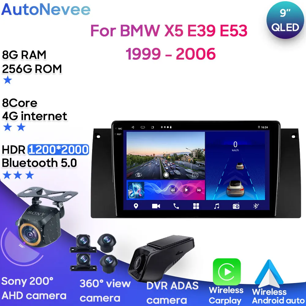 Android13 Car Stereo Radio Multimedia Player For BMW X5 E39 E53 1999 - 2006 GPS Head Unit Wireless BT Carplay Android Cam Dash
Android13 Car Stereo Radio Multimedia Player For BMW X5 E39 E53 1999 - 2006 GPS Head Unit Wireless BT Carplay Android Cam Dash
