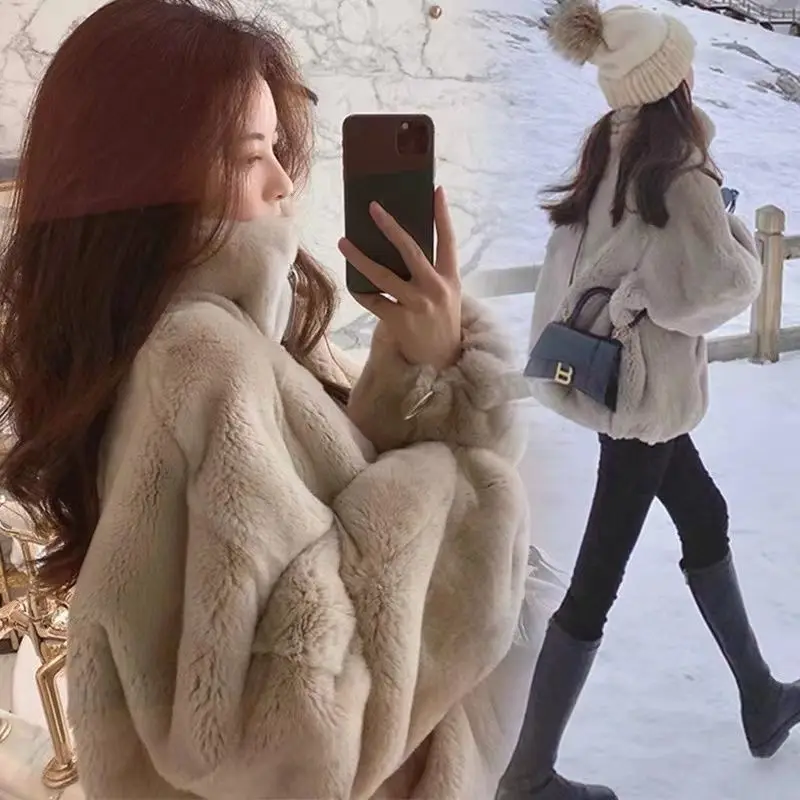 Women's double-sided plush jacket for autumn and winter 2023 new retro Y2K stand-up collar fried street double-sided plush coat 
Women's double-sided plush jacket for autumn and winter 2023 new retro Y2K stand-up collar fried street double-sided plush coat
