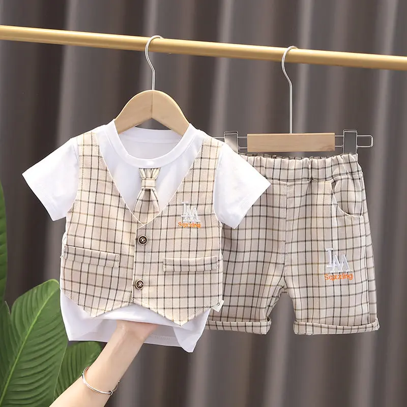New Children Cotton Clothes Summer Baby Boys Patchwork Vest T Shirts Shorts 2Pcs/Sets Infant Kids Fashion Toddler Tracksuits
New Children Cotton Clothes Summer Baby Boys Patchwork Vest T Shirts Shorts 2Pcs/Sets Infant Kids Fashion Toddler Tracksuits