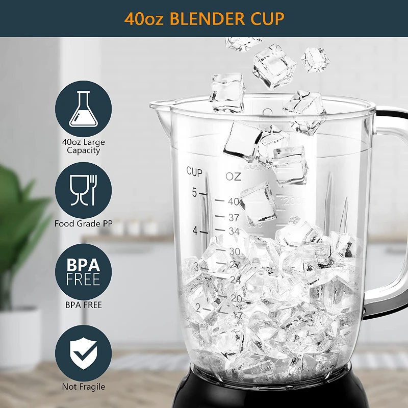 Professional Countertop Blender for Shakes and Smoothies with 40oz Blender Cup Personal blender Licuadoras para cocina Portable
Professional Countertop Blender for Shakes and Smoothies with 40oz Blender Cup Personal blender Licuadoras para cocina Portable