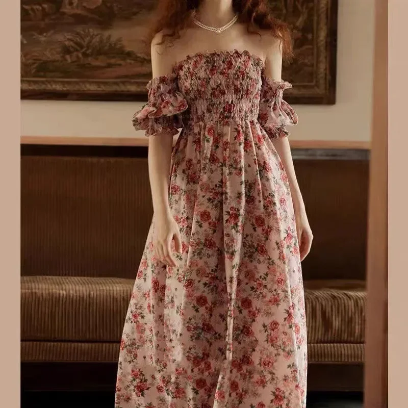Summer Floral Maxi Dress Women Sexy Off Shoulder Puff Sleeve Chiffon Dresses Sundress Vestidos De Mujer Vetement Femme Veteme
Summer Floral Maxi Dress Women Sexy Off Shoulder Puff Sleeve Chiffon Dresses Sundress Vestidos De Mujer Vetement Femme Veteme