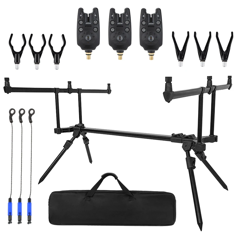 Retractable Carp Fishing Rod Stand Holder Fishing Pole Pod Stand w 3 Fishing Bite Alarms Fishing Bait Swinger Fishing Tackle Set
Retractable Carp Fishing Rod Stand Holder Fishing Pole Pod Stand w 3 Fishing Bite Alarms Fishing Bait Swinger Fishing Tackle Set
