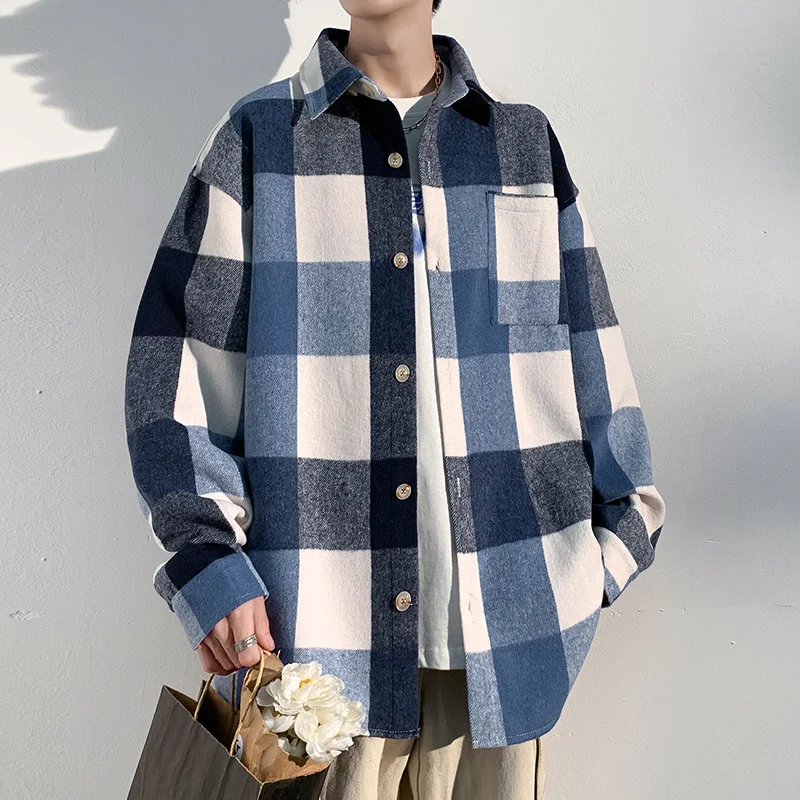 Autumn Woolen Shirt Men Fashion Retro Plaid Shirt Men Streetwear Loose Short Woolen Coat Mens Woolen Jacket Plus Size M-5XL
Autumn Woolen Shirt Men Fashion Retro Plaid Shirt Men Streetwear Loose Short Woolen Coat Mens Woolen Jacket Plus Size M-5XL
