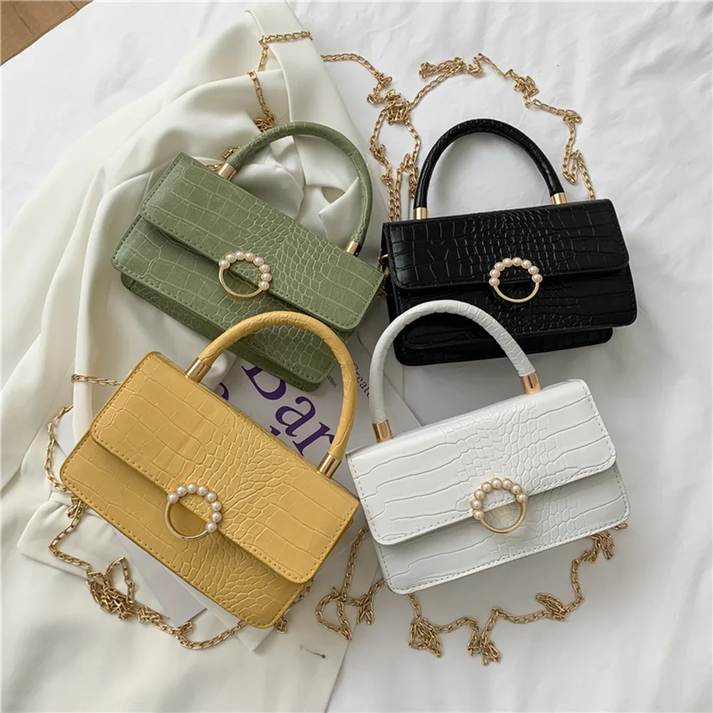 Retro Women Bag Alligator Pattern Pure Color Mini Underarm Casual PU Pearl Purse Leather Pure Color Chain Handbag Purse
Retro Women Bag Alligator Pattern Pure Color Mini Underarm Casual PU Pearl Purse Leather Pure Color Chain Handbag Purse