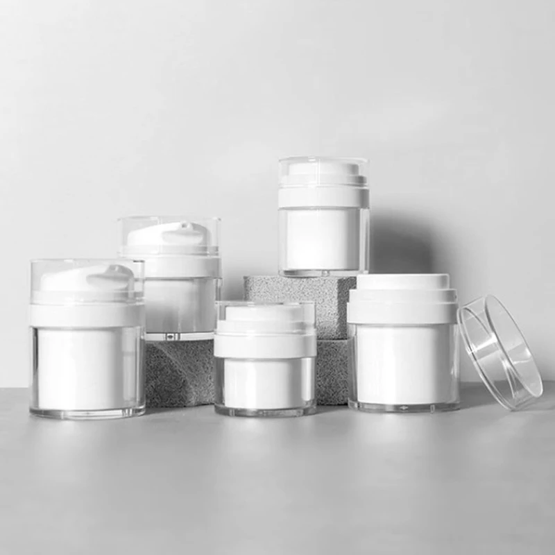 15 30 50g Refillable Cosmetic Jar Cream Cans Vacuum Bottle Press Style Cream Jar Vials Airless Cosmetic Container
15 30 50g Refillable Cosmetic Jar Cream Cans Vacuum Bottle Press Style Cream Jar Vials Airless Cosmetic Container