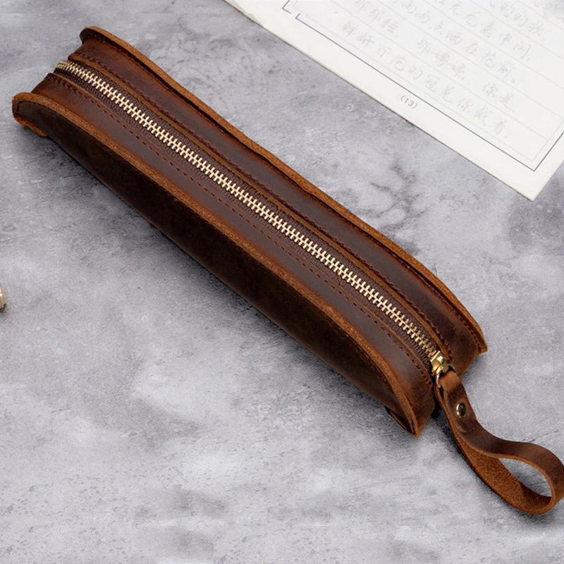 Retro Genuine Leather Cowhide Pencil Case Zipper Stationery Organizer Holder Fountain Pen Bag Pouch Pencilcase School Office
Retro Genuine Leather Cowhide Pencil Case Zipper Stationery Organizer Holder Fountain Pen Bag Pouch Pencilcase School Office
