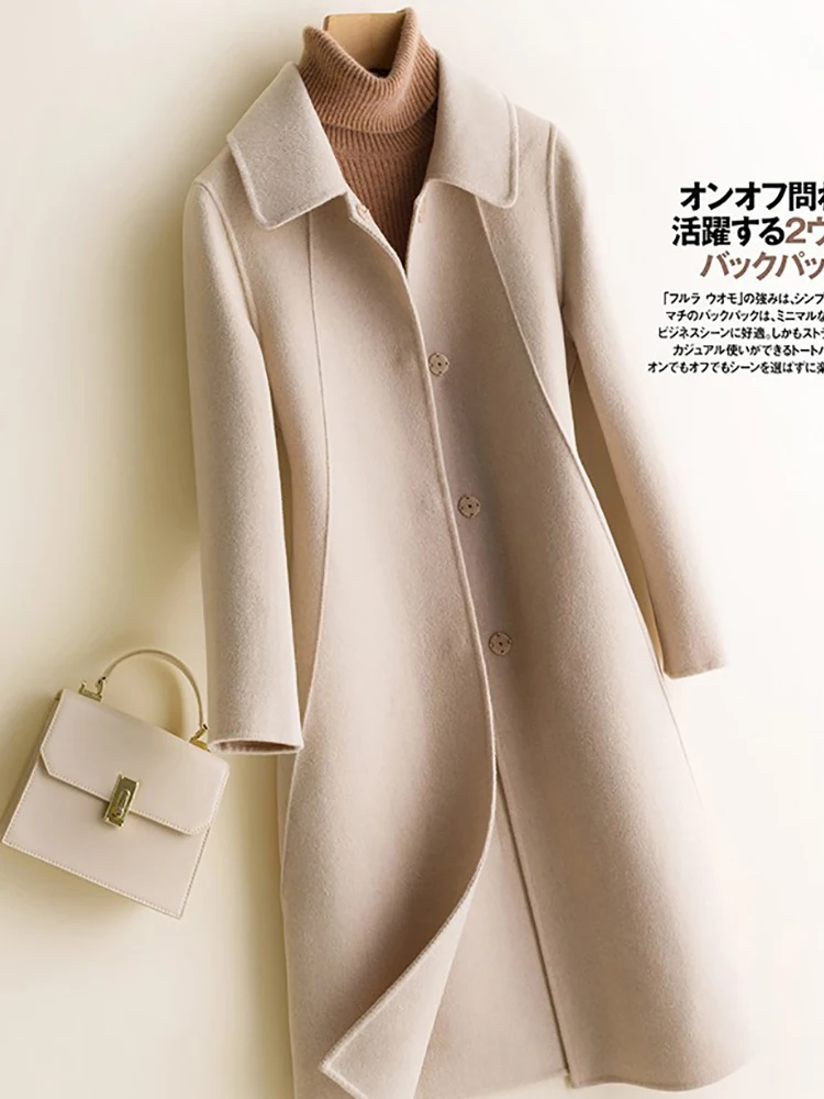 Autumn Winter New Women Woolen Coat Fashion Long Sleeve Double-Sided Cashmere Wool Long Jacket Female Thick Warm Coat Clothing
Autumn Winter New Women Woolen Coat Fashion Long Sleeve Double-Sided Cashmere Wool Long Jacket Female Thick Warm Coat Clothing