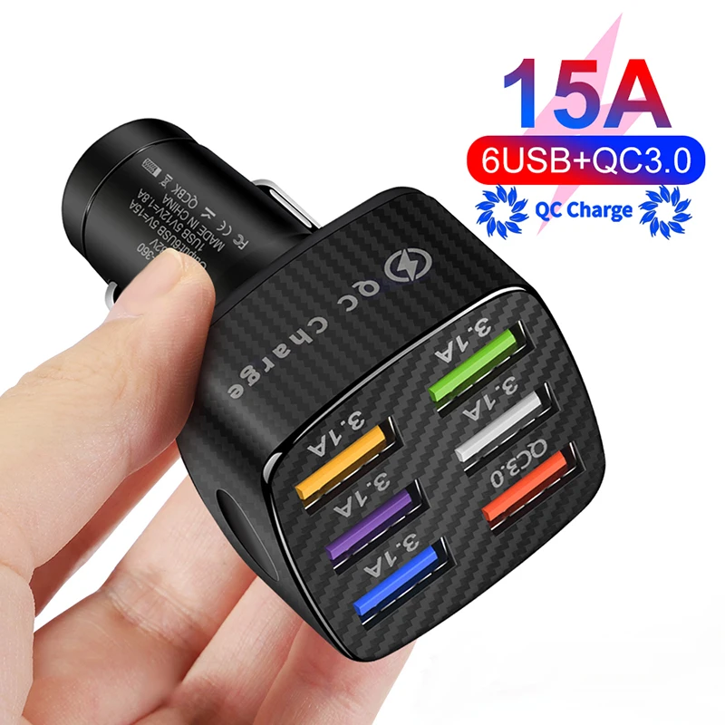 6 Port Car USB Charger QC 3.0 4.0 Quick Charge For iPhone 12 Pro Max Xiaomi Mobile Phone Multi-port USB Fast Charging In The Car
6 Port Car USB Charger QC 3.0 4.0 Quick Charge For iPhone 12 Pro Max Xiaomi Mobile Phone Multi-port USB Fast Charging In The Car