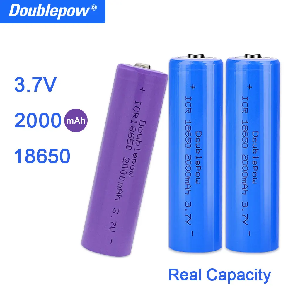 True Capacity 100% new original Doublepow 18650 battery 3.7v 2000mah 18650 rechargeable lithium battery for flashlight batteries
True Capacity 100% new original Doublepow 18650 battery 3.7v 2000mah 18650 rechargeable lithium battery for flashlight batteries