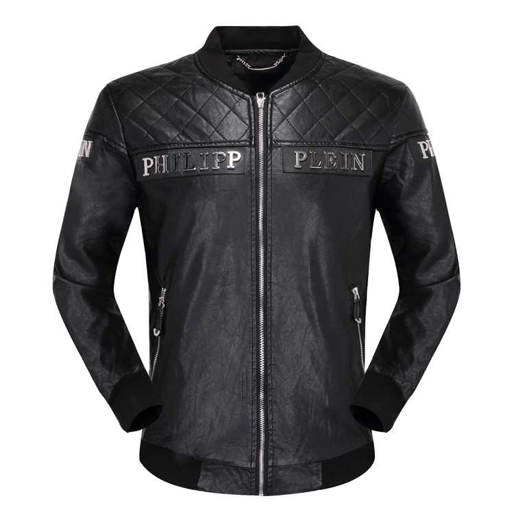 New Top Brand Leather Men's Faux Leather PU Metal Letter Embroidered Leather Plein Jacket Fashion Locomotive Coat Mix Style
New Top Brand Leather Men's Faux Leather PU Metal Letter Embroidered Leather Plein Jacket Fashion Locomotive Coat Mix Style