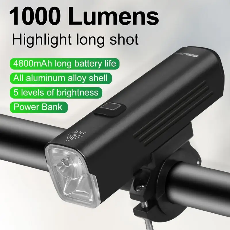 1000Lumens 4800mAh Bicycle Front Light Rechargeable Lamp Bike Headlight Power Bank Cycling Flashlight MTB Road Bicycle Highlight
1000Lumens 4800mAh Bicycle Front Light Rechargeable Lamp Bike Headlight Power Bank Cycling Flashlight MTB Road Bicycle Highlight