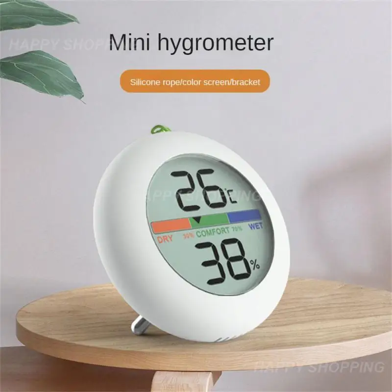 

Temperature Probe Mini Roundness Long-lasting Endurance Lcd Digital Lcd Display Electronic Dry And Wet Thermometer Suspension