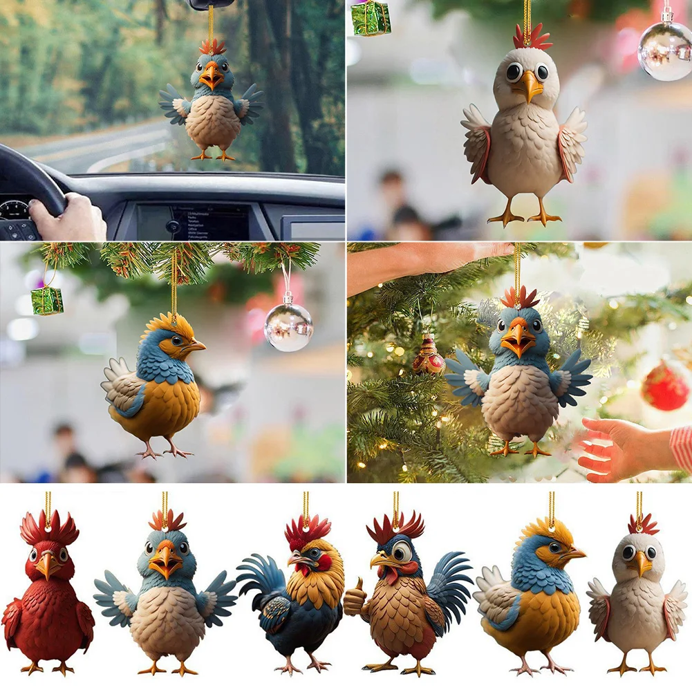 Creative Christmas Decoration Cute Cartoon Rooster Hanging Pendant Acrylic Keychain Car Drop Ornament Merry Christmas Decor
Creative Christmas Decoration Cute Cartoon Rooster Hanging Pendant Acrylic Keychain Car Drop Ornament Merry Christmas Decor