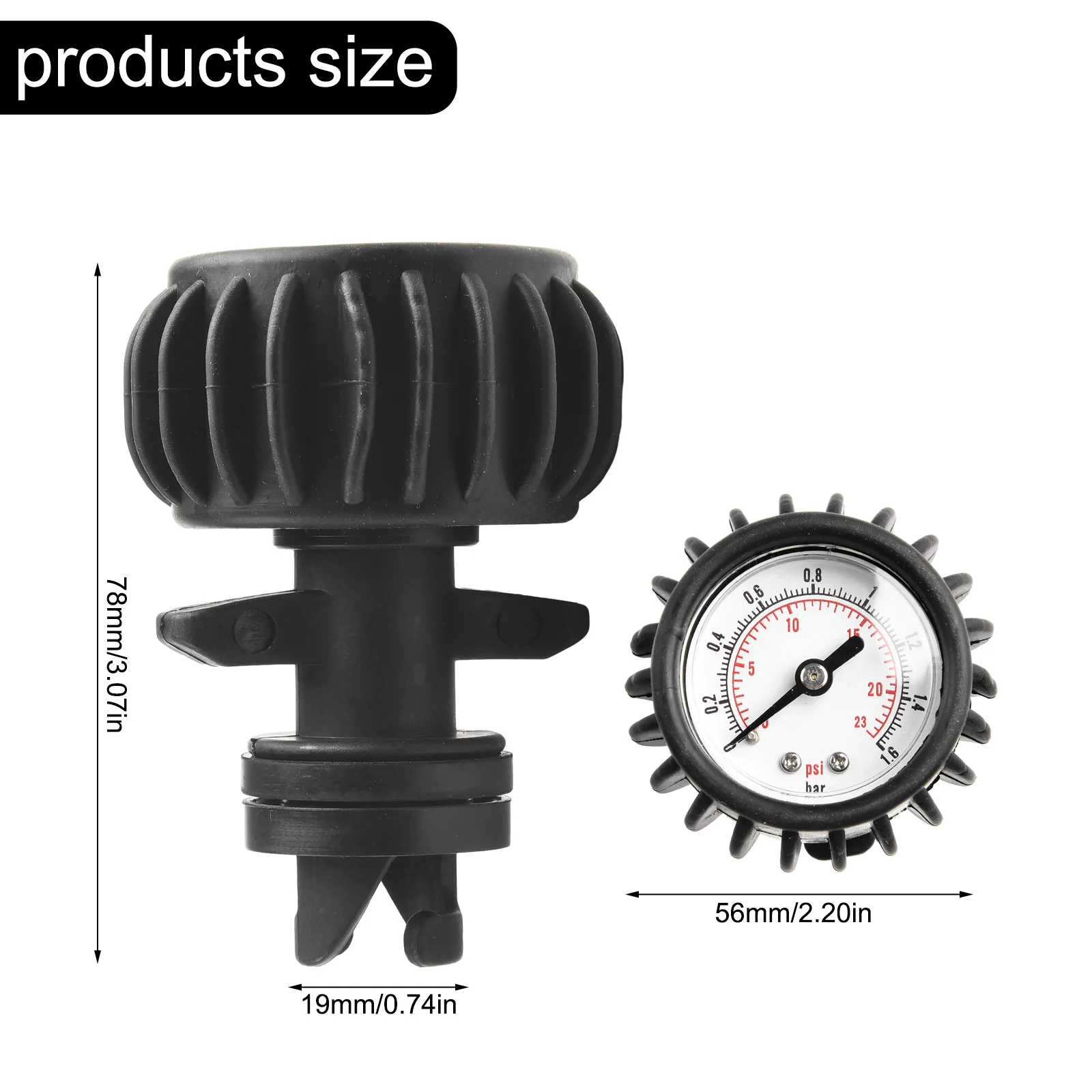 Brand New Kayak Barometer Pressure Gauge 23Psi Air Valve Black Double Pressure Units For Boat Kayak For Inflatable
Brand New Kayak Barometer Pressure Gauge 23Psi Air Valve Black Double Pressure Units For Boat Kayak For Inflatable