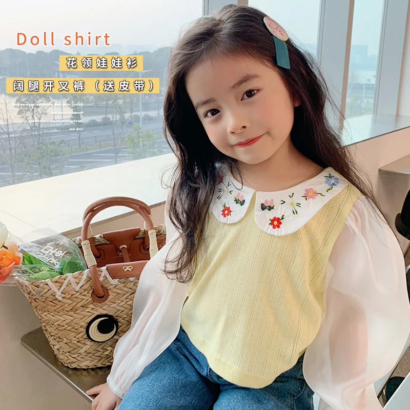 Spring Children's Korean Knitted Jacquard Stitching Shirt Little Girls' Clothes Shirts for Girls Children Clothes Girls Blouse
Spring Children's Korean Knitted Jacquard Stitching Shirt Little Girls' Clothes Shirts for Girls Children Clothes Girls Blouse