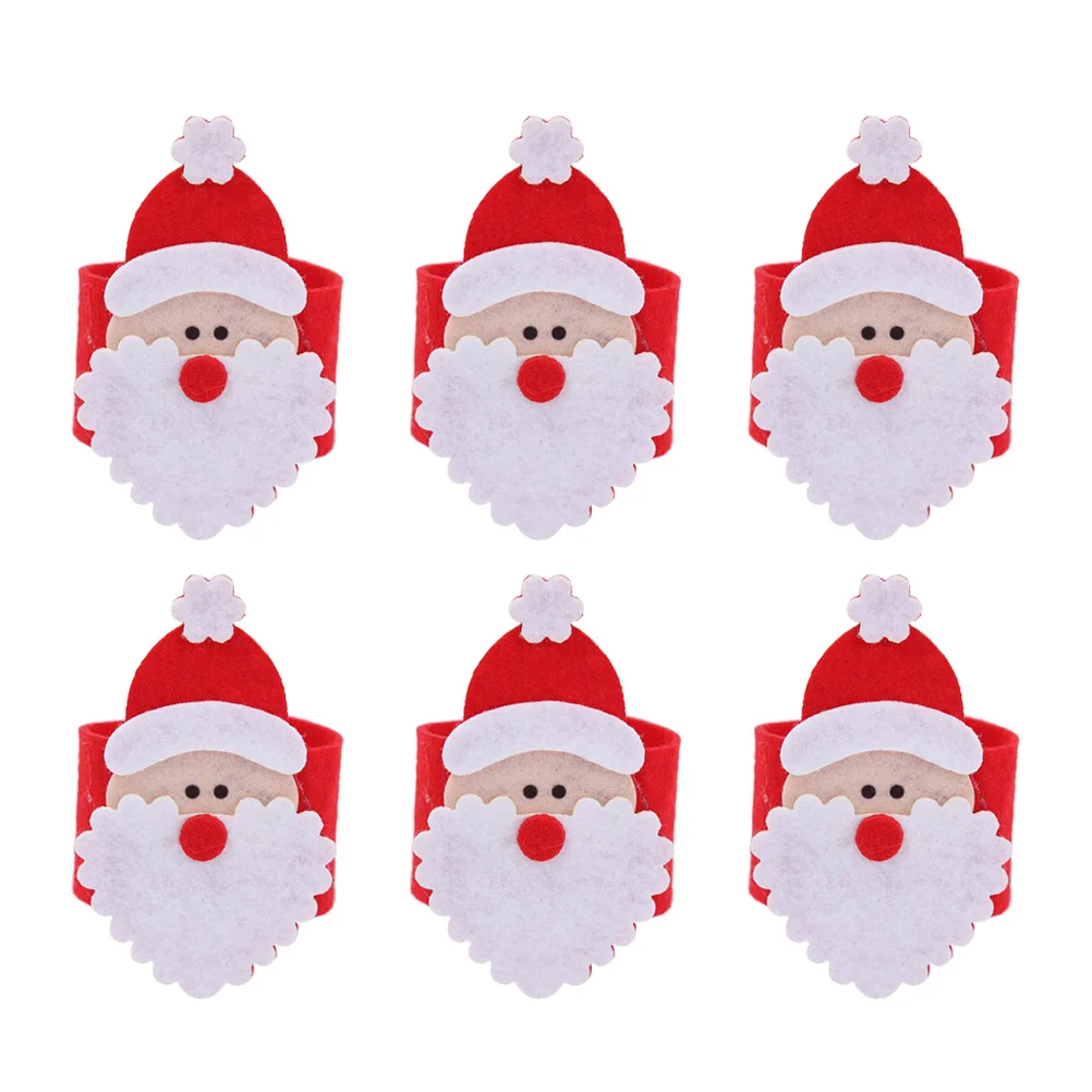 6pcs Christmas Napkin Holder Holiday Centerpieces Napkin Ring Santa Non Woven For Christmas Party Table Dinner Decoration
6pcs Christmas Napkin Holder Holiday Centerpieces Napkin Ring Santa Non Woven For Christmas Party Table Dinner Decoration