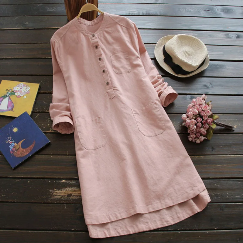 Spring Casual Solid Cotton Baggy Dress 2022 ZANZEA Women Stand Collar Long Sleeve Loose Shirt Dress Work OL Irregular Vestidos
Spring Casual Solid Cotton Baggy Dress 2022 ZANZEA Women Stand Collar Long Sleeve Loose Shirt Dress Work OL Irregular Vestidos