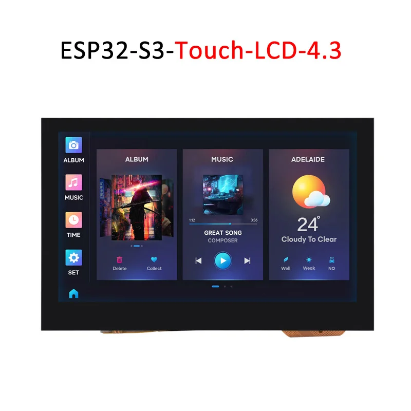 

ESP32-S3 Development Board 4.3inch LCD Capacitive Touch Display 800×480 32-bit LX7 Dual-core Processor