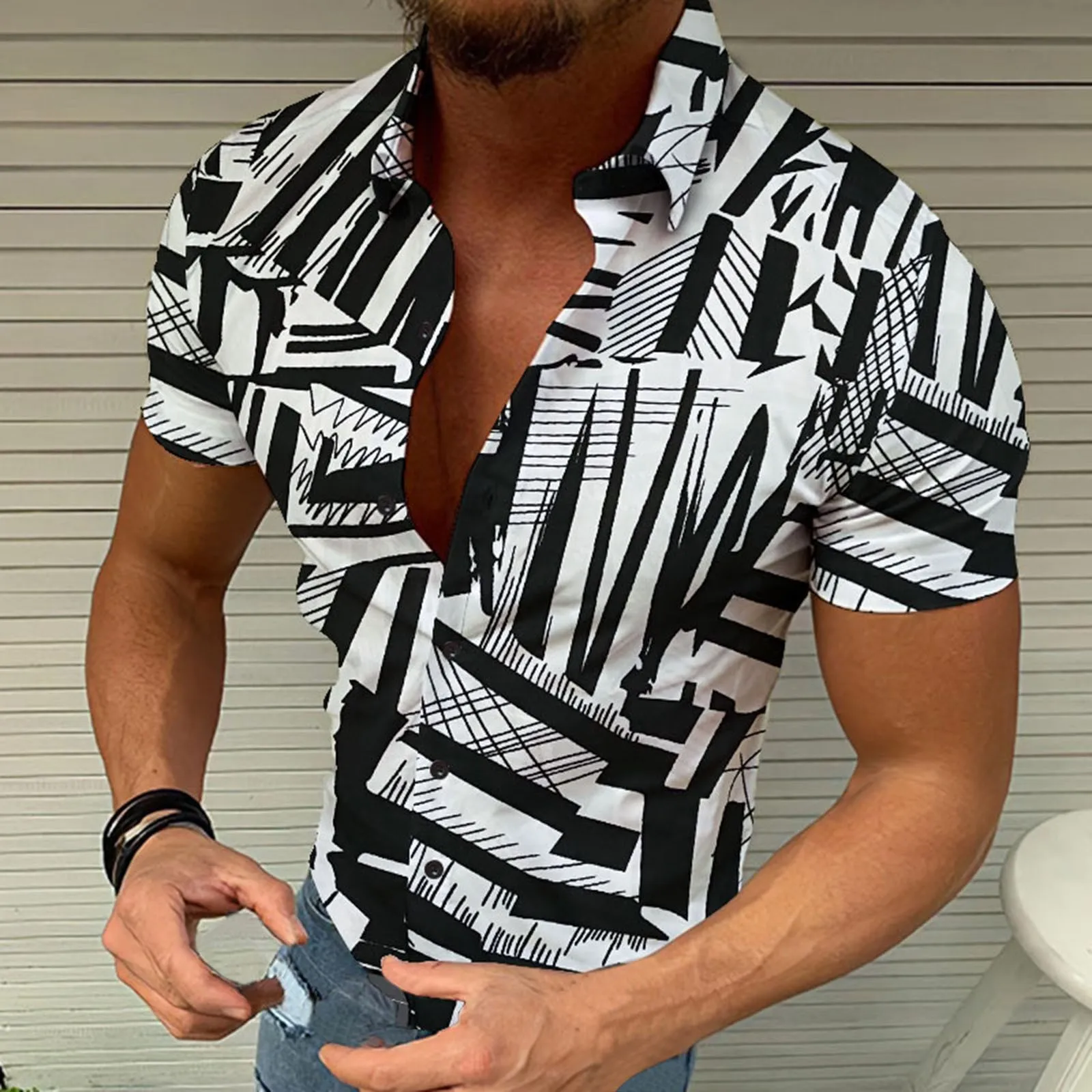 Bulk of White T Shirts Men Spring And Summer Casual Lapel Single Breasted Full Print Beach Vacation Short Sleeve Lady Clothe
Bulk of White T Shirts Men Spring And Summer Casual Lapel Single Breasted Full Print Beach Vacation Short Sleeve Lady Clothe