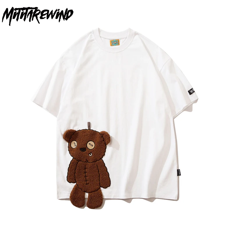 Hip Hop Streetwear Cartoon Bear Flocking Short-sleeved T-shirt Summer Casual Loose Couple Oversized T Shirt Lovers Tops Tees
Hip Hop Streetwear Cartoon Bear Flocking Short-sleeved T-shirt Summer Casual Loose Couple Oversized T Shirt Lovers Tops Tees
