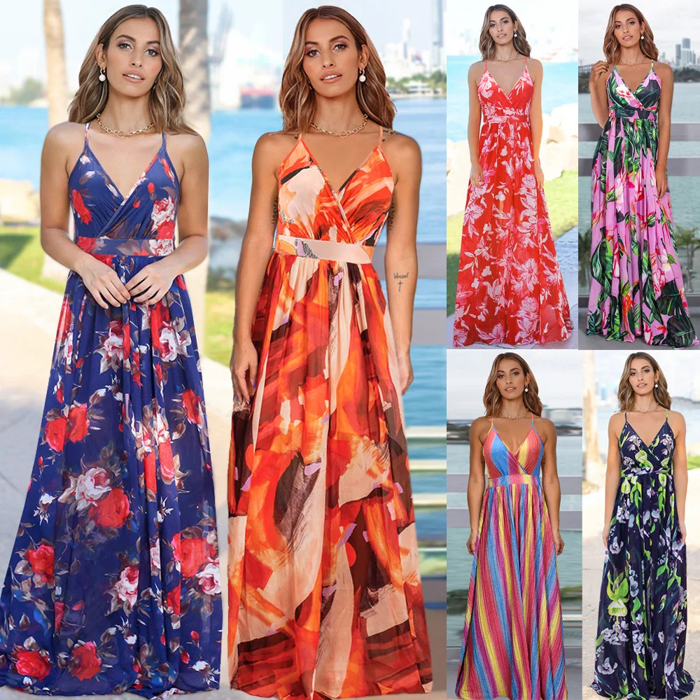 2022 Spring Summer New Floral Sling Dress for Women Sexy Suspender Dress Ladies Ankle-Length Loose Beach Dress
2022 Spring Summer New Floral Sling Dress for Women Sexy Suspender Dress Ladies Ankle-Length Loose Beach Dress