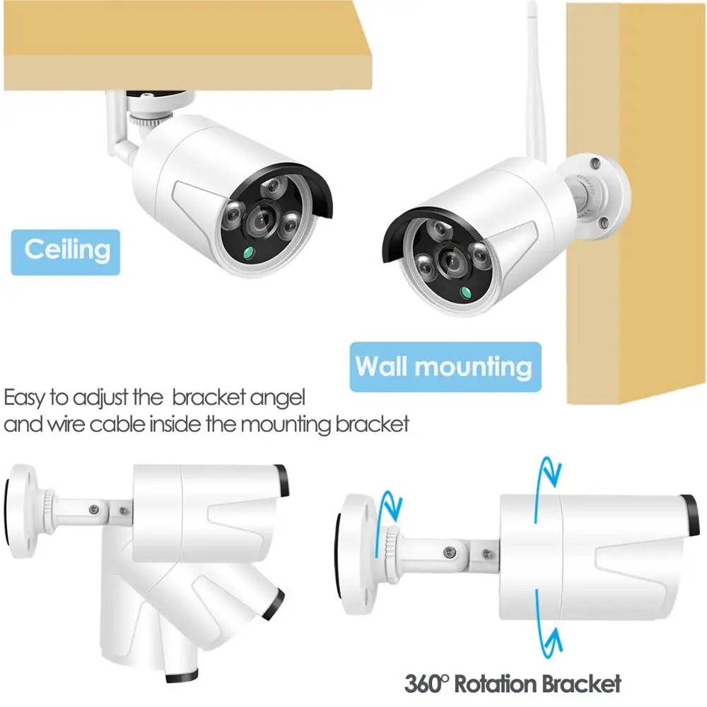

Plug and 6CH Audio 3MP Wireless NVR Kit P2P Indoor Outdoor IR Night Security 1080P IP Camera WIFI CCTV System