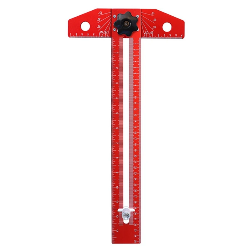 Woodworking Angle Ruler Multi-Functional T-Type Marking Ruler Drawing Line Marking Ruler Parallel Marking Line Gauge Durable Red
Woodworking Angle Ruler Multi-Functional T-Type Marking Ruler Drawing Line Marking Ruler Parallel Marking Line Gauge Durable Red