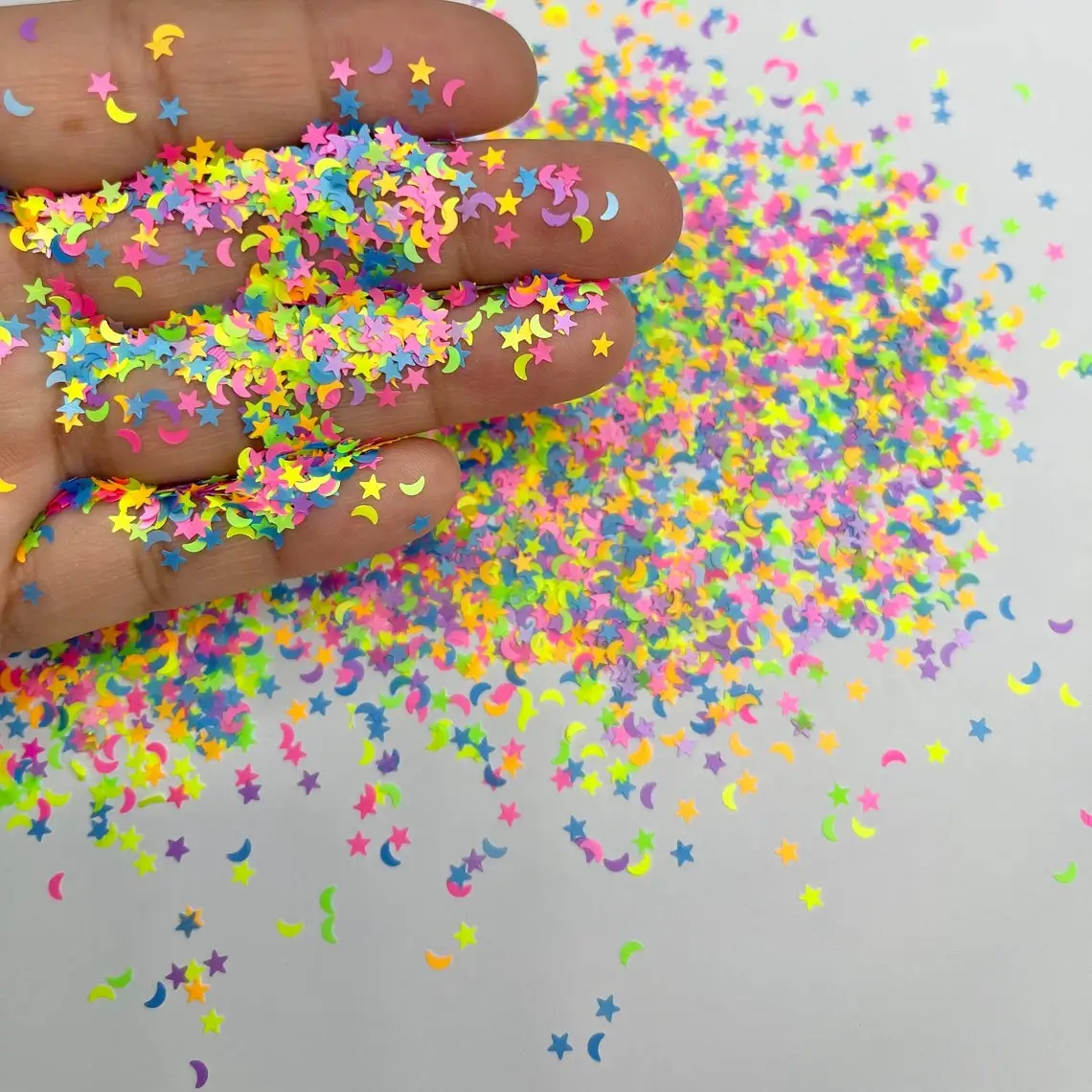 3mm Kawaii Neon Rainbow Heart Mix Glitter Chunky Mix - Neon glitter Nail Art Decoden 50 grams Neon Stars & Moon glitter
3mm Kawaii Neon Rainbow Heart Mix Glitter Chunky Mix - Neon glitter Nail Art Decoden 50 grams Neon Stars & Moon glitter