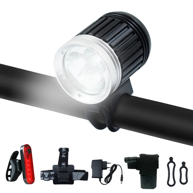 3*T6 LED Bicycle Light 5400LM Bike Front Light MTB Head Lamp Cycling Headlight + 8.4V Charger + 5200mAh 18650 Battery Pack
3*T6 LED Bicycle Light 5400LM Bike Front Light MTB Head Lamp Cycling Headlight + 8.4V Charger + 5200mAh 18650 Battery Pack