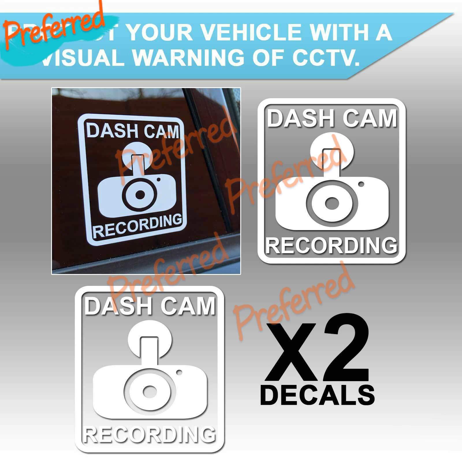 Dash Cam Recording Car Security Window Bumper Vinyl Decal Sticker CCTV Car Die-Cut Waterproof PVC
Dash Cam Recording Car Security Window Bumper Vinyl Decal Sticker CCTV Car Die-Cut Waterproof PVC
