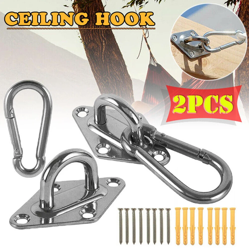 Mount Stainless Heavy Duty Ceiling Hanging Hook Set Swing Chair Bracket Fixed Pad Eye Plate Hanging Hook Hardware Tools
Mount Stainless Heavy Duty Ceiling Hanging Hook Set Swing Chair Bracket Fixed Pad Eye Plate Hanging Hook Hardware Tools