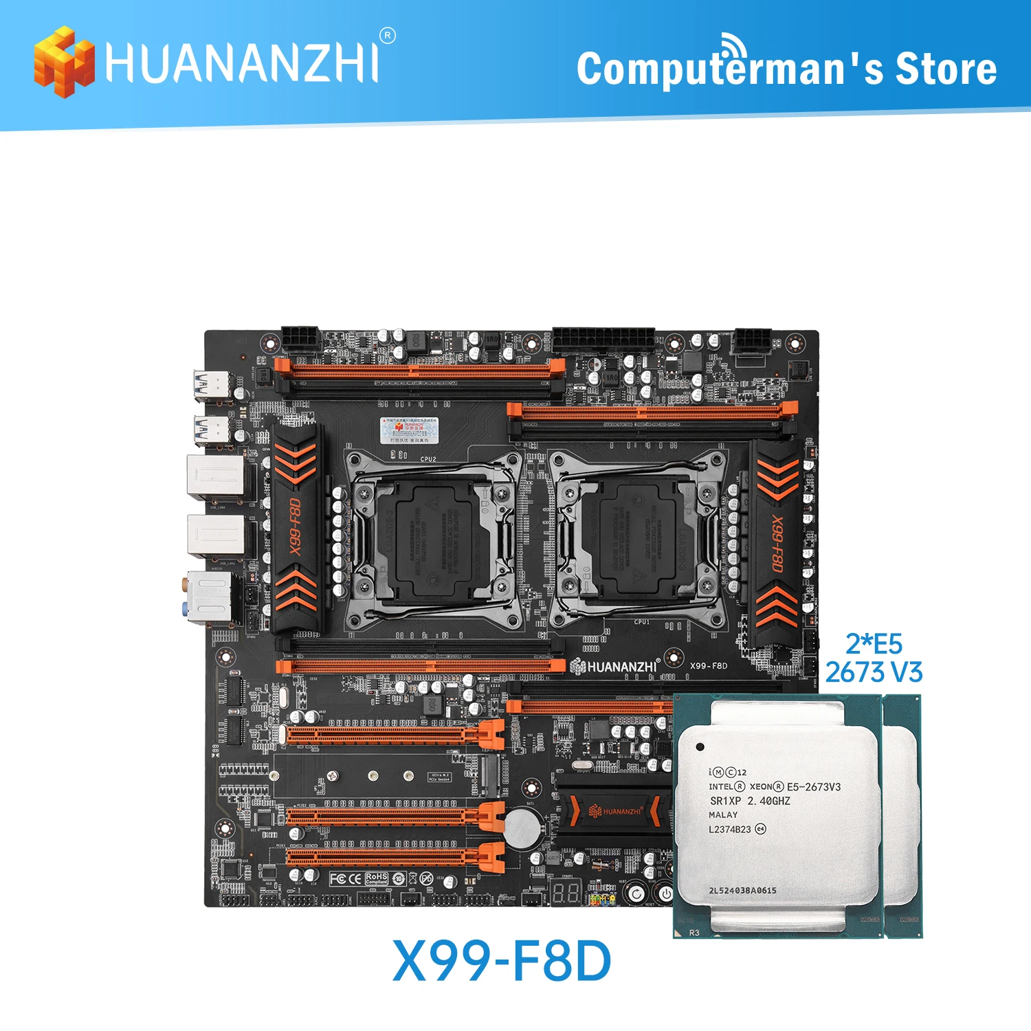 Комбинированная материнская плата HUANANZHI X99 F8D X99, комплект Intel XEON E5 2676 V3 * 2, поддержка 8 * DDR4, RECC, флэш-память M.2, USB 
Комбинированная материнская плата HUANANZHI X99 F8D X99, комплект Intel XEON E5 2676 V3 * 2, поддержка 8 * DDR4, RECC, флэш-память M.2, USB