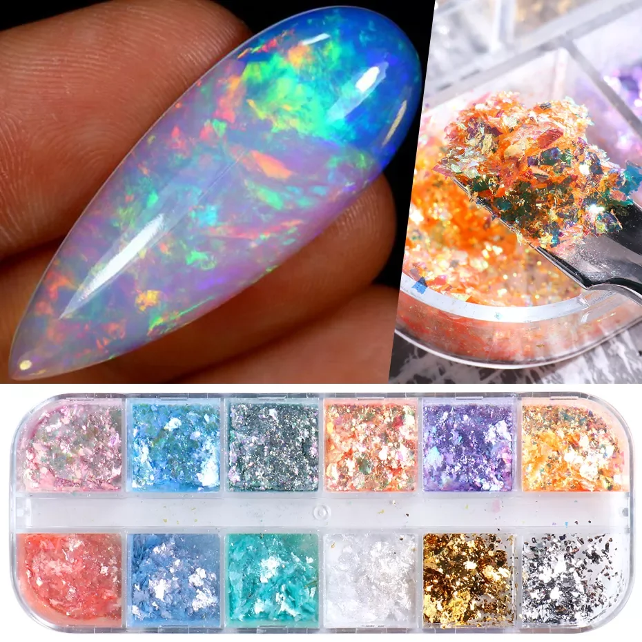 12 Color Fire Opal Nail Powder Flakes Aurora Glitter Sequins For Nails Sparkly Gel Polish Sticker 3D Manicure Accessories BEOBR
12 Color Fire Opal Nail Powder Flakes Aurora Glitter Sequins For Nails Sparkly Gel Polish Sticker 3D Manicure Accessories BEOBR