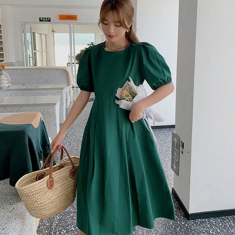 Vestidos Elegantes Para Mujer 2022 Summer New Women's Dress French Round Neck Loose Solid Belt Puff Sleeve White Blue Green 1970
Vestidos Elegantes Para Mujer 2022 Summer New Women's Dress French Round Neck Loose Solid Belt Puff Sleeve White Blue Green 1970