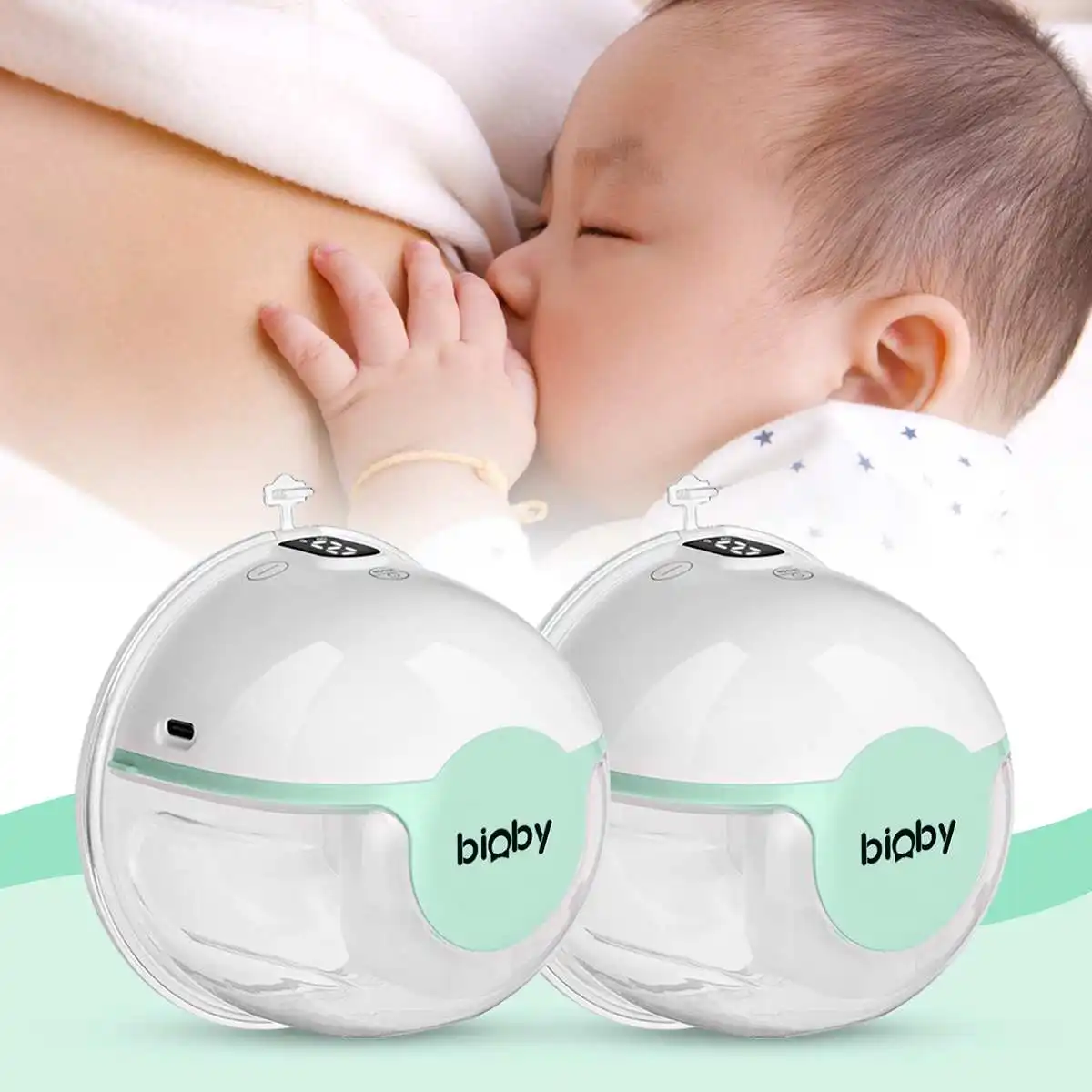 Портативный Электрический молокоотсос Bioby извлечение молока переносной массаж