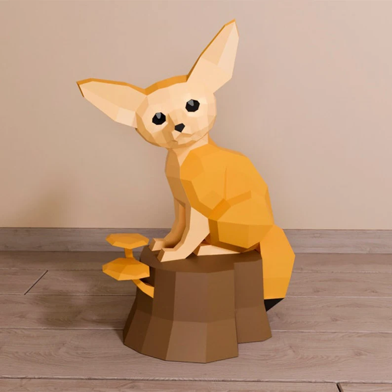 3D Paper Model Desert Fox African Fox Creative Ornaments Handmade Window Living Room Exhibition Activities Paper Sculpture Gifts
3D Paper Model Desert Fox African Fox Creative Ornaments Handmade Window Living Room Exhibition Activities Paper Sculpture Gifts