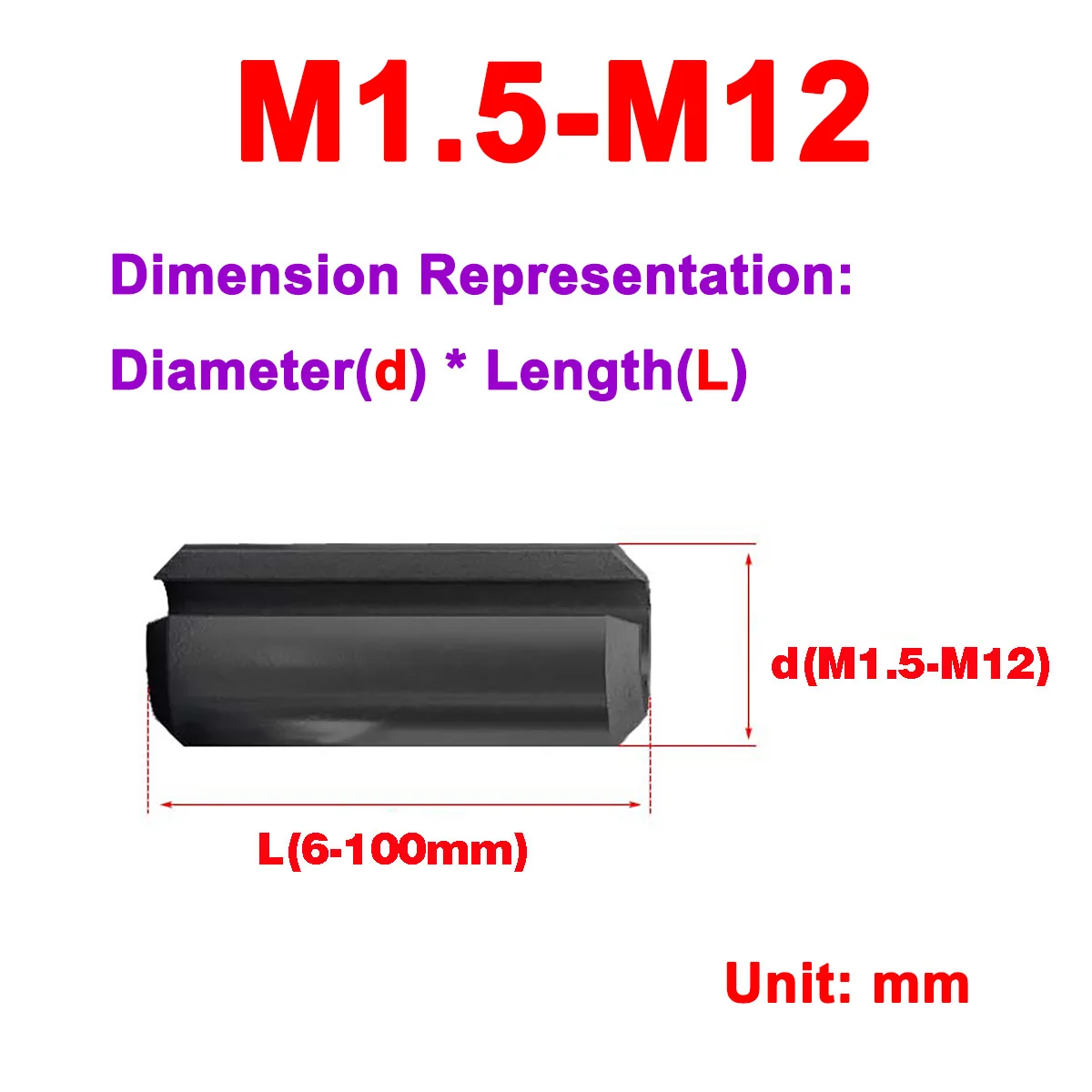 

Black 65 Manganese Steel Elastic Pin / Open Cylindrical Pin Locating Pin / Fixed Pin Hollow Pin M1.5-M12