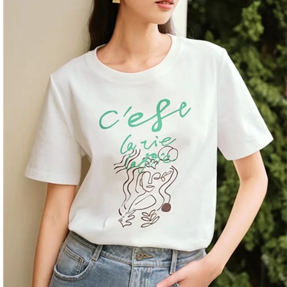 Withered Summer England Style Fashion Graffiti Print O-neck Loose Cotton Tshirts Women Tops
Withered Summer England Style Fashion Graffiti Print O-neck Loose Cotton Tshirts Women Tops