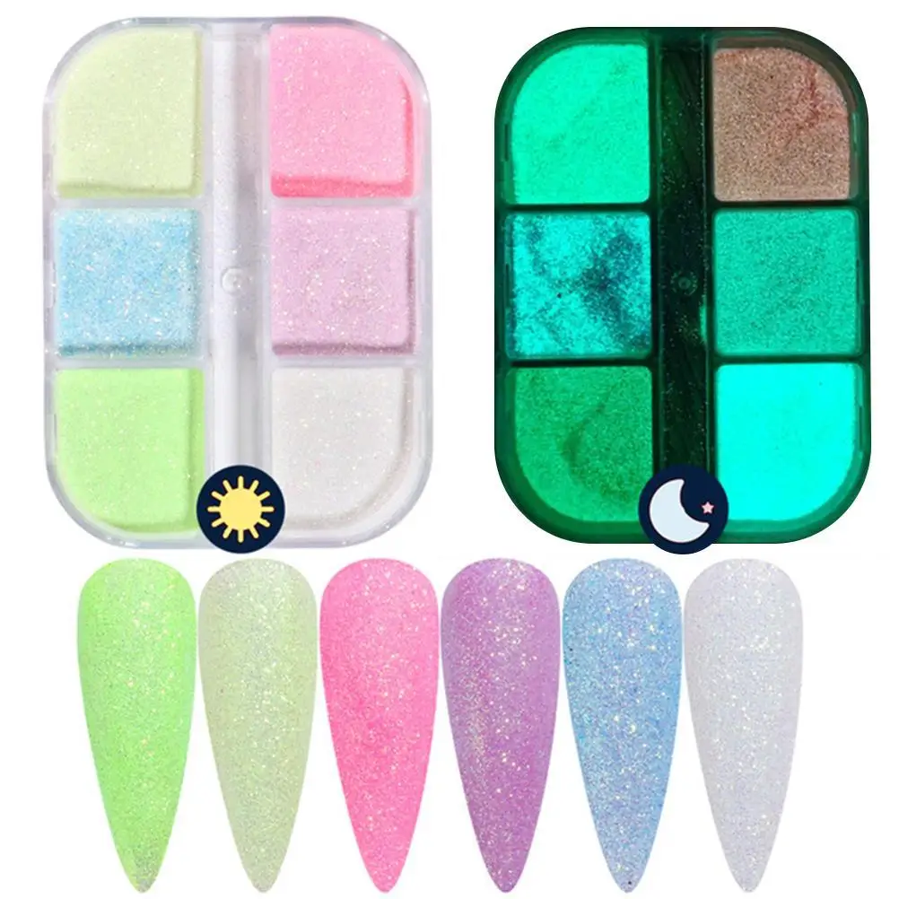 6 Colors Luminous Nail Powder in The Dark Neon Pigment Sequins Nail Art Glitter Nail Art Supplies for Women Girls
6 Colors Luminous Nail Powder in The Dark Neon Pigment Sequins Nail Art Glitter Nail Art Supplies for Women Girls