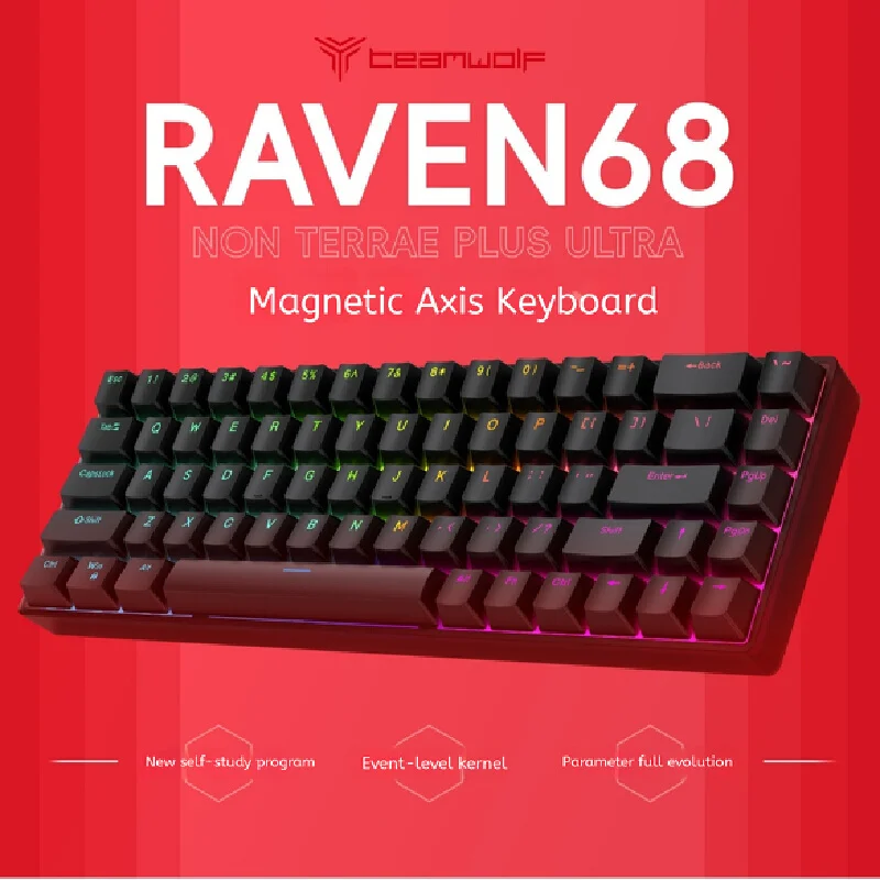 Новинка 2024 проводная Регулируемая клавиатура Raven68 Rgb для путешествий с магнитной