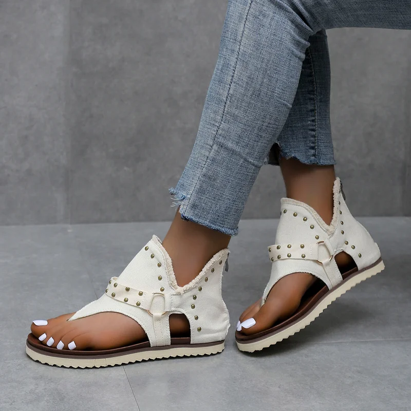 Sandals for Women Summer Flat Fashion Women's Sandals 2022 Flip Flop Roman Comfortable Sandals Zipper Rivets Open Toe Sandals
Sandals for Women Summer Flat Fashion Women's Sandals 2022 Flip Flop Roman Comfortable Sandals Zipper Rivets Open Toe Sandals