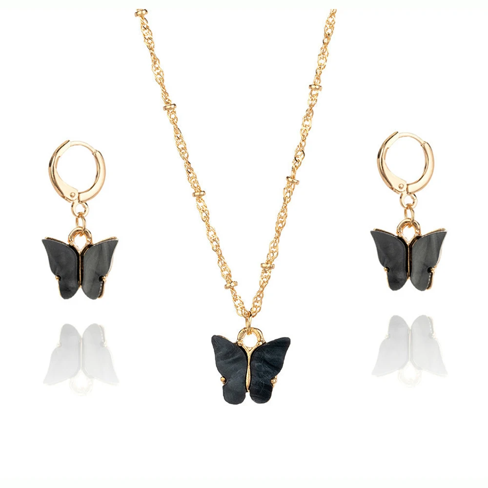 New Hot Sales Colorful Pendant Necklace And Earrings Butterfly Jewelry Sets For Woman Girls Gifts Choker Earrings Accessory
New Hot Sales Colorful Pendant Necklace And Earrings Butterfly Jewelry Sets For Woman Girls Gifts Choker Earrings Accessory
