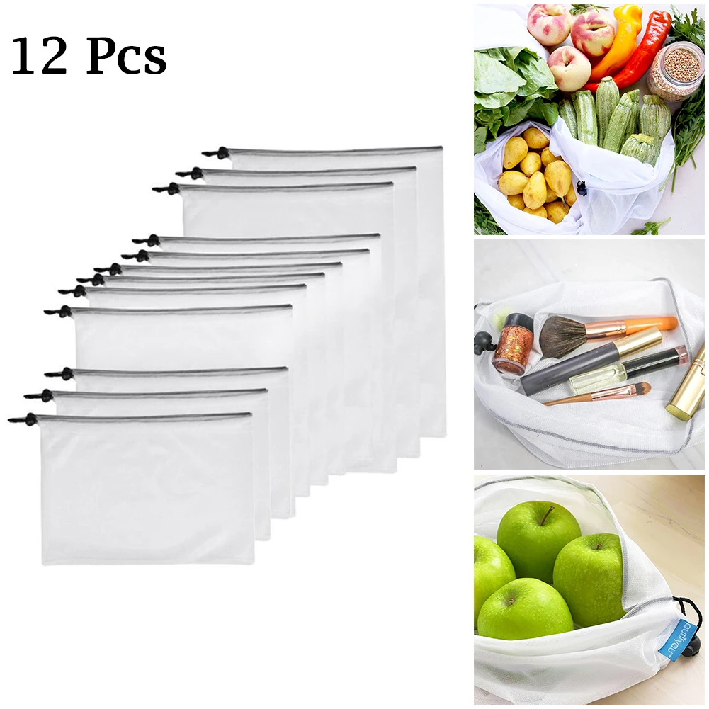 Reusable Produce Bag Mesh Vegetable Bags For Fruit Storage Washable Bags For Grocery Shopping Toys Sundries Kitchen Storage Bag
Reusable Produce Bag Mesh Vegetable Bags For Fruit Storage Washable Bags For Grocery Shopping Toys Sundries Kitchen Storage Bag