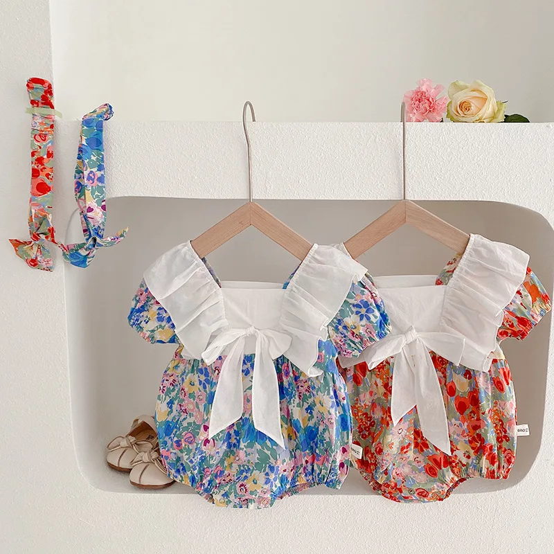 New Baby Girl Rompers with Headband Sweet Bows Floral Jumpsuits for Girls Romper Fashion Newborn Baby Girl Clothes 0-24M
New Baby Girl Rompers with Headband Sweet Bows Floral Jumpsuits for Girls Romper Fashion Newborn Baby Girl Clothes 0-24M