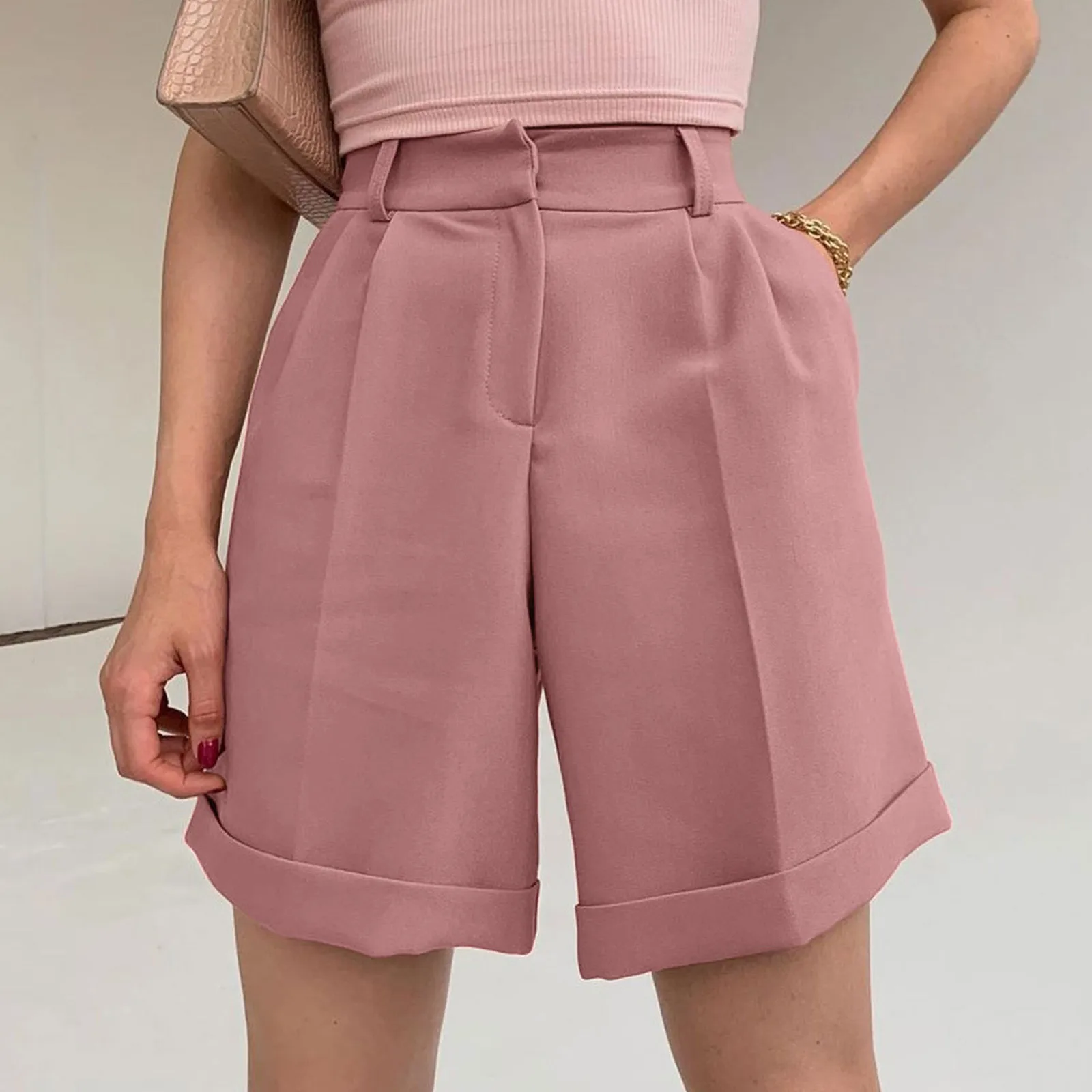 Women High Waist Shorts Summer Casual Loose A-line Wide Leg Short Pants Solid Fashion Pocket Office Lady Trousers Streetwear
Women High Waist Shorts Summer Casual Loose A-line Wide Leg Short Pants Solid Fashion Pocket Office Lady Trousers Streetwear